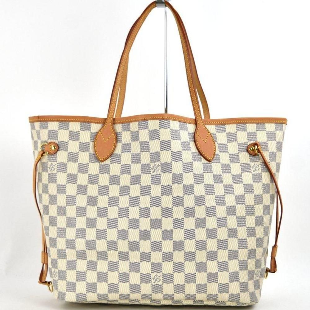 Louis Vuitton Tote Bag Damier Azur Neverfull MM Handbag White